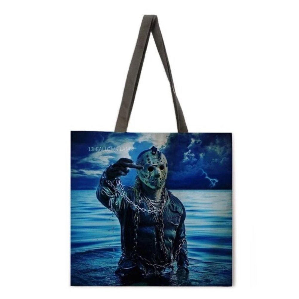 New "Jason Voorhees – Coming Out of Water" Canvas Tote Bag. Image on Both Sides